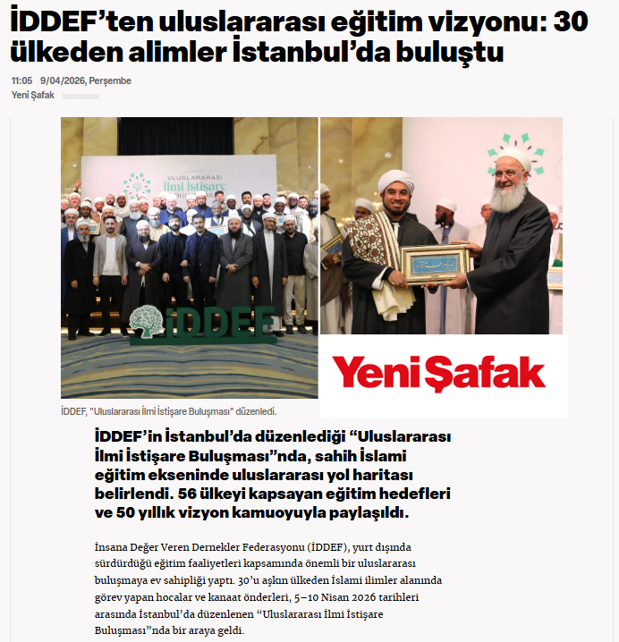 iddef ilmi istişare toplantısı istanbul - yenişafak